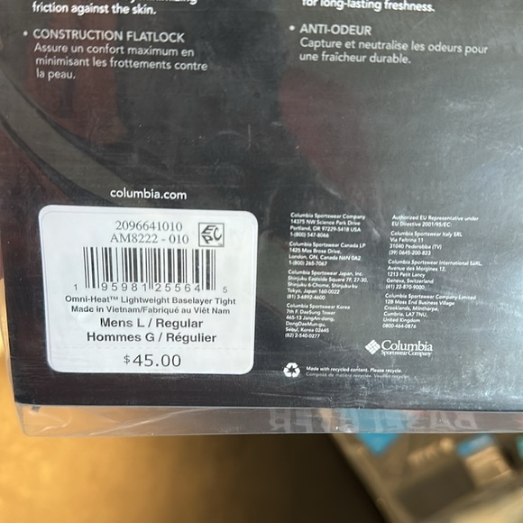 NWT Columbia lightweight Baselayer - Picture 6 of 7